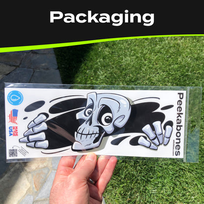 Funny Peeking Monster Car Decal - Covers Dents & Scratches - Skeleton