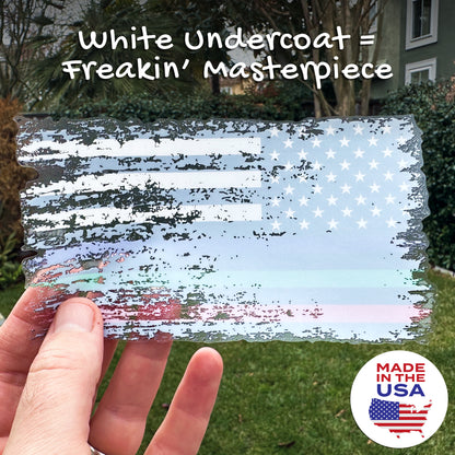 Thin Blue Red Green Line Distressed American Flag Decal - Police, Firefighter & Military (5.9 x 3.3 in)