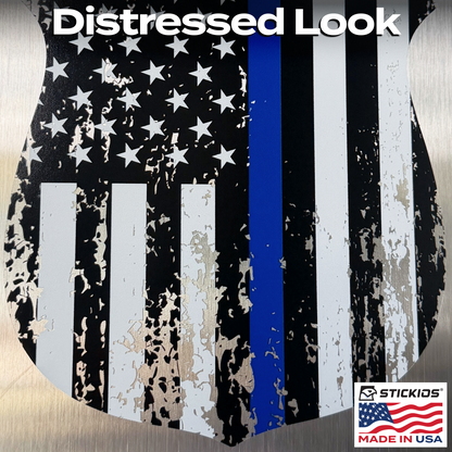 Blue Line Badge Tattered