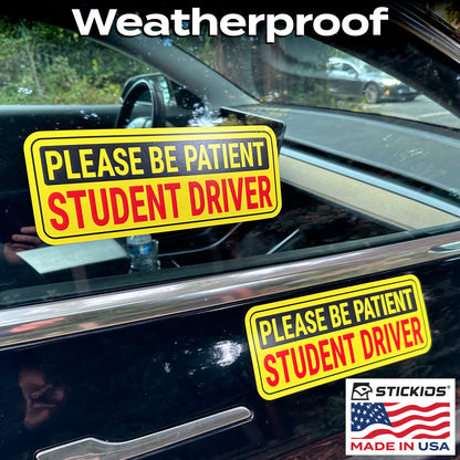 Student Driver Stickers (Non-Magnetic) - Reusable & Removable