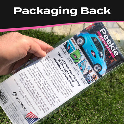 Funny Peeking Monster Car Decal - Covers Dents & Scratches - Pink Peekie