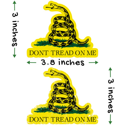 Dont Tread On Me - American Flag Decal - Gadsden Rattlers (2-Pack)