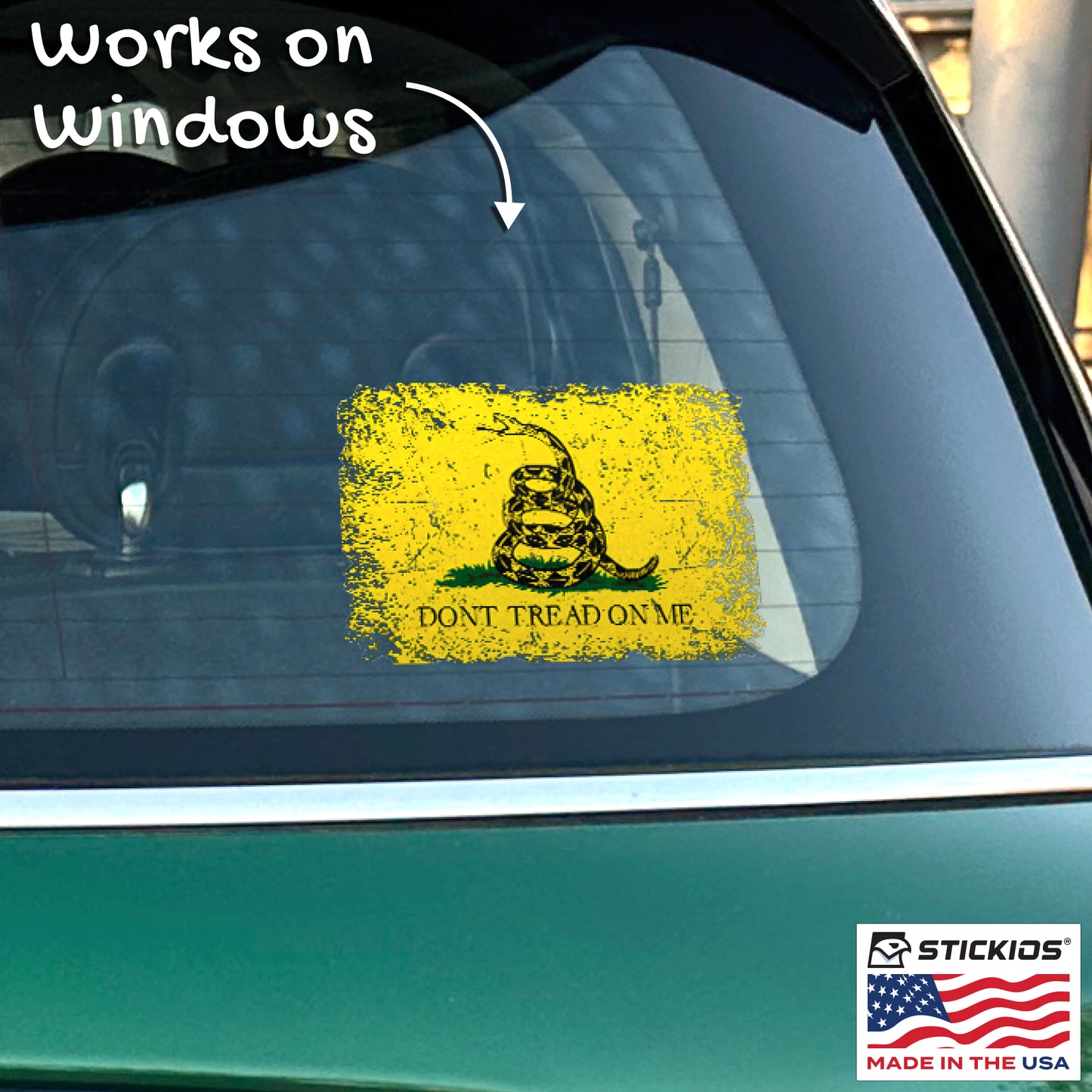 Dont Tread On Me - American Flag Decal - Gadsden Flag (Rustic)