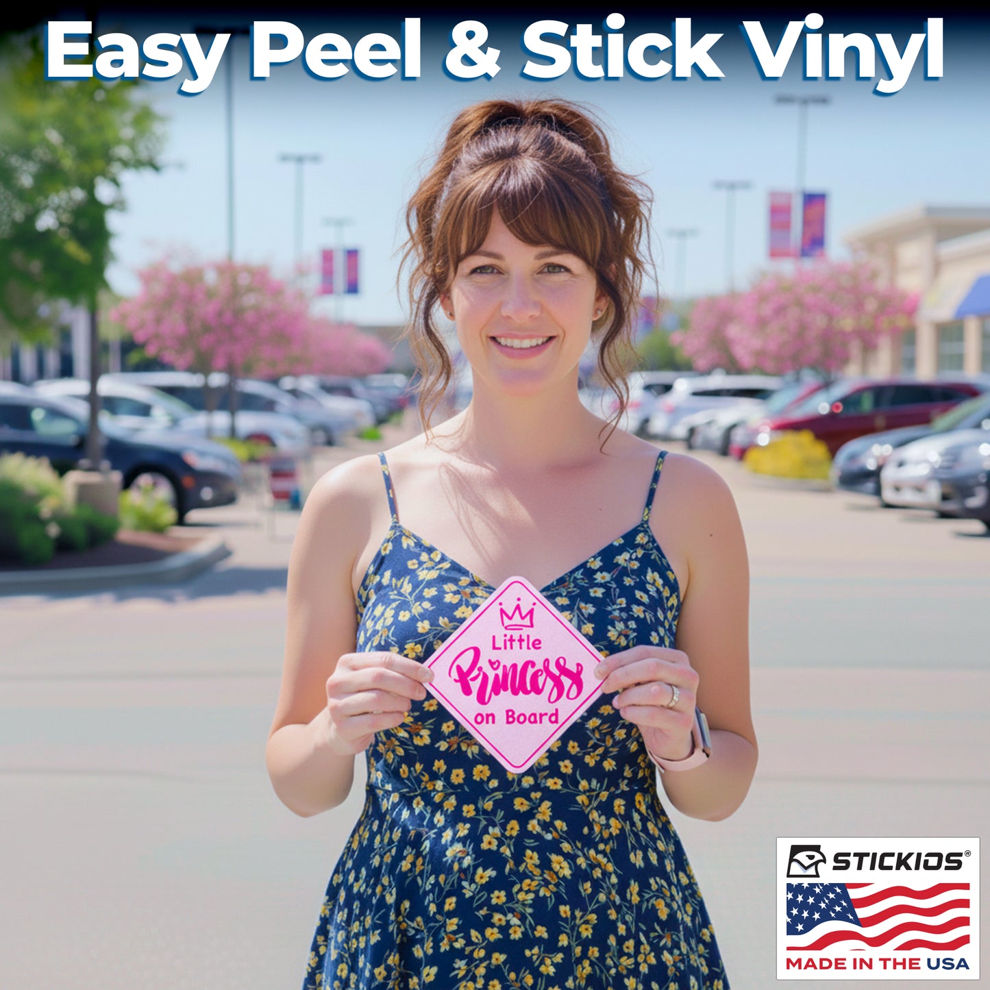 Little Princess on Board Stickers (Non-Magnetic) - Removable, Paint-Safe Signs for Cars & Windows (2-Pack)