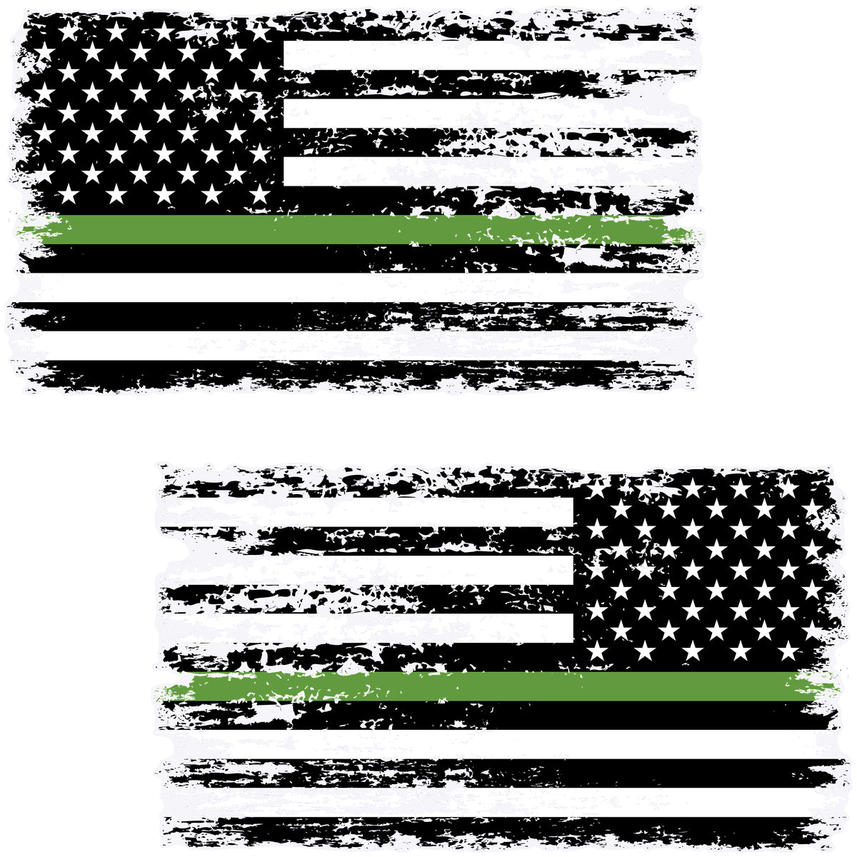 Green Line Tattered Pair