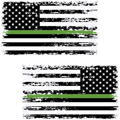 Green Line Tattered Pair
