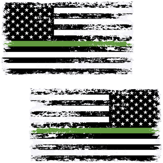 Green Line Tattered Pair