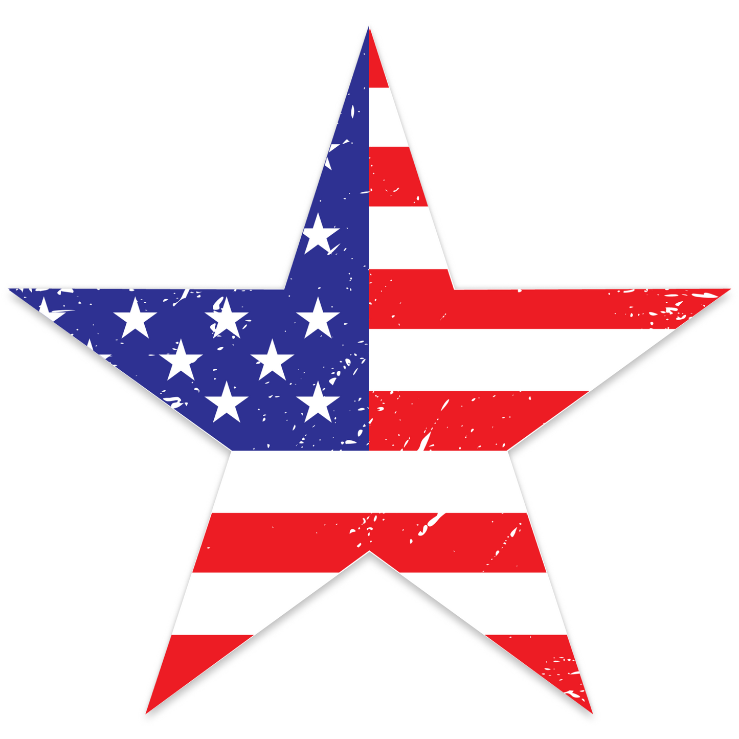 Distressed American Flag Star Decal (4.8 x 4.5 in)