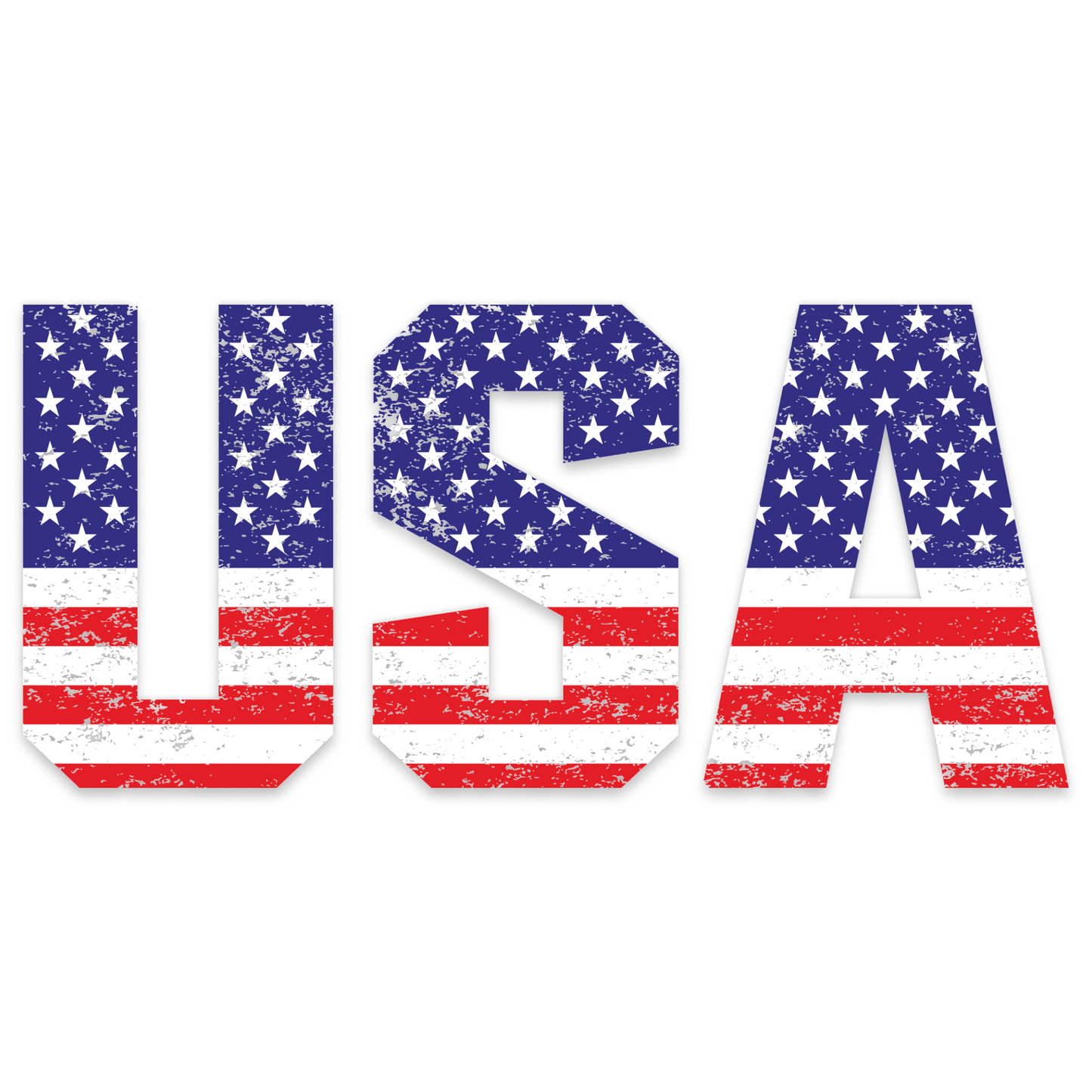 Distressed American Flag Decal - USA Letters (5.8 x 2.7 in)