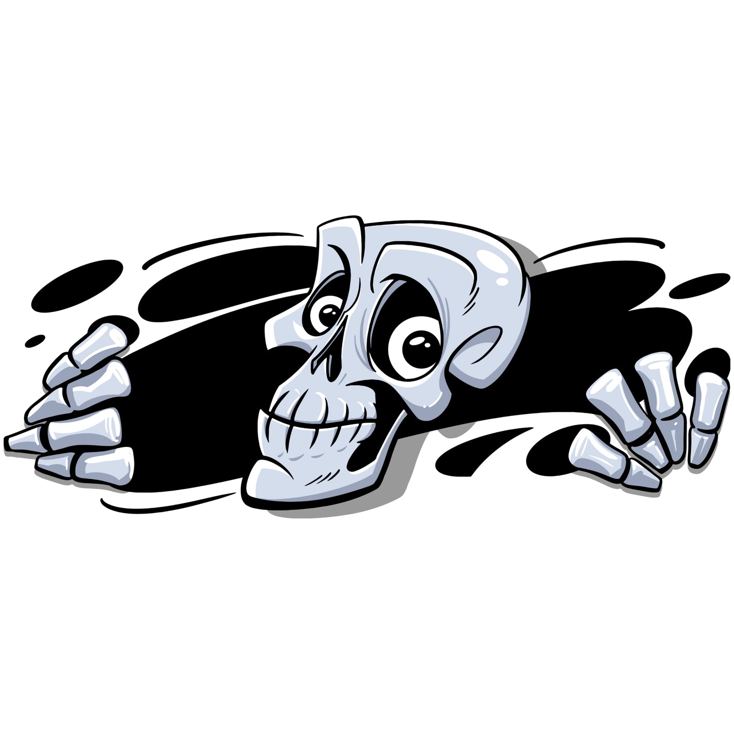 Funny Peeking Monster Car Decal - Covers Dents & Scratches - Skeleton