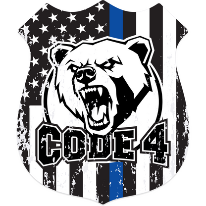 Code 4 Badge Tattered