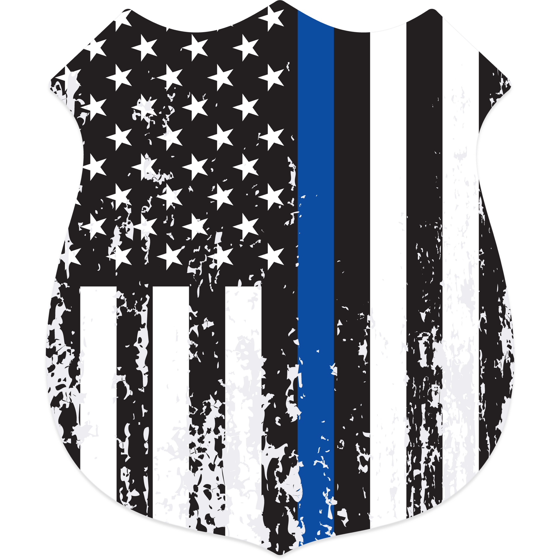 Blue Line Badge Tattered