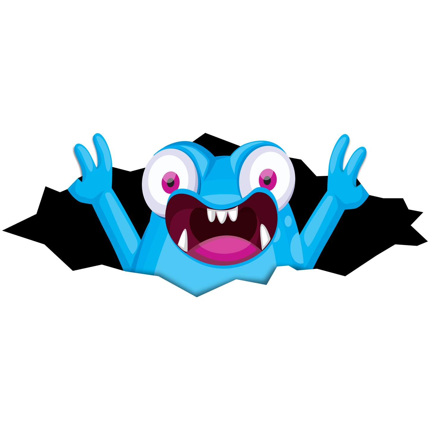 Funny Peeking Monster Car Decal - Covers Dents & Scratches - Peekablue