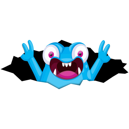 Funny Peeking Monster Car Decal - Covers Dents & Scratches - Peekablue