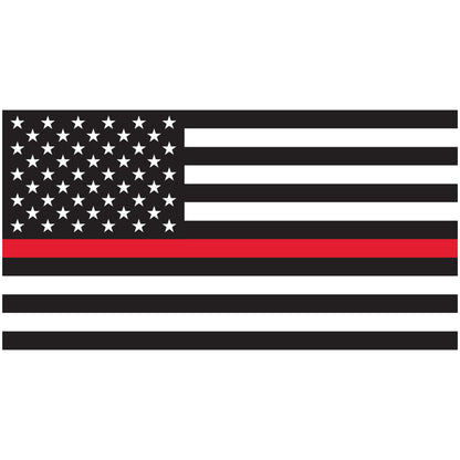 Thin Red Line American Flag Decal - Firefighter Support (5.8 x 3 in)