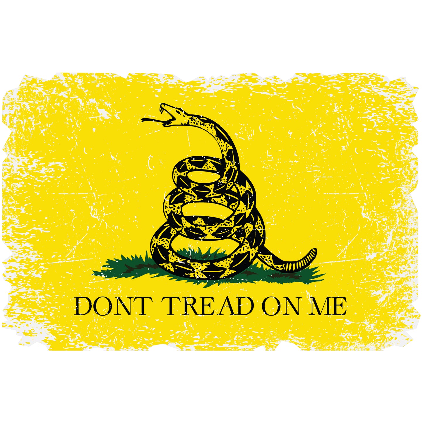 Don't Tread on Me Gadsden Flag Decal - Distressed 1776 American Flag (5.4 x 3.6 in)