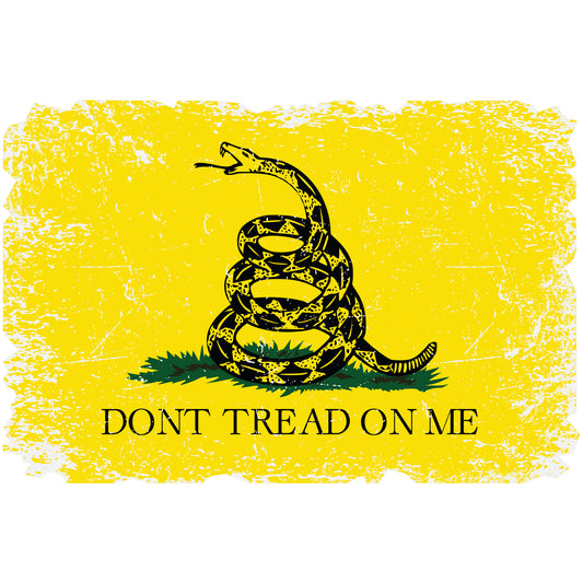 Don't Tread on Me Gadsden Flag Decal - Distressed 1776 American Flag (5.4 x 3.6 in)