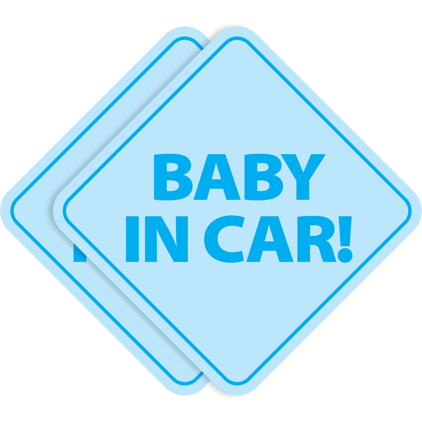 Baby in Car Stickers - Waterproof, Removable & Paint-Safe - Blue Boy (2-Pack)