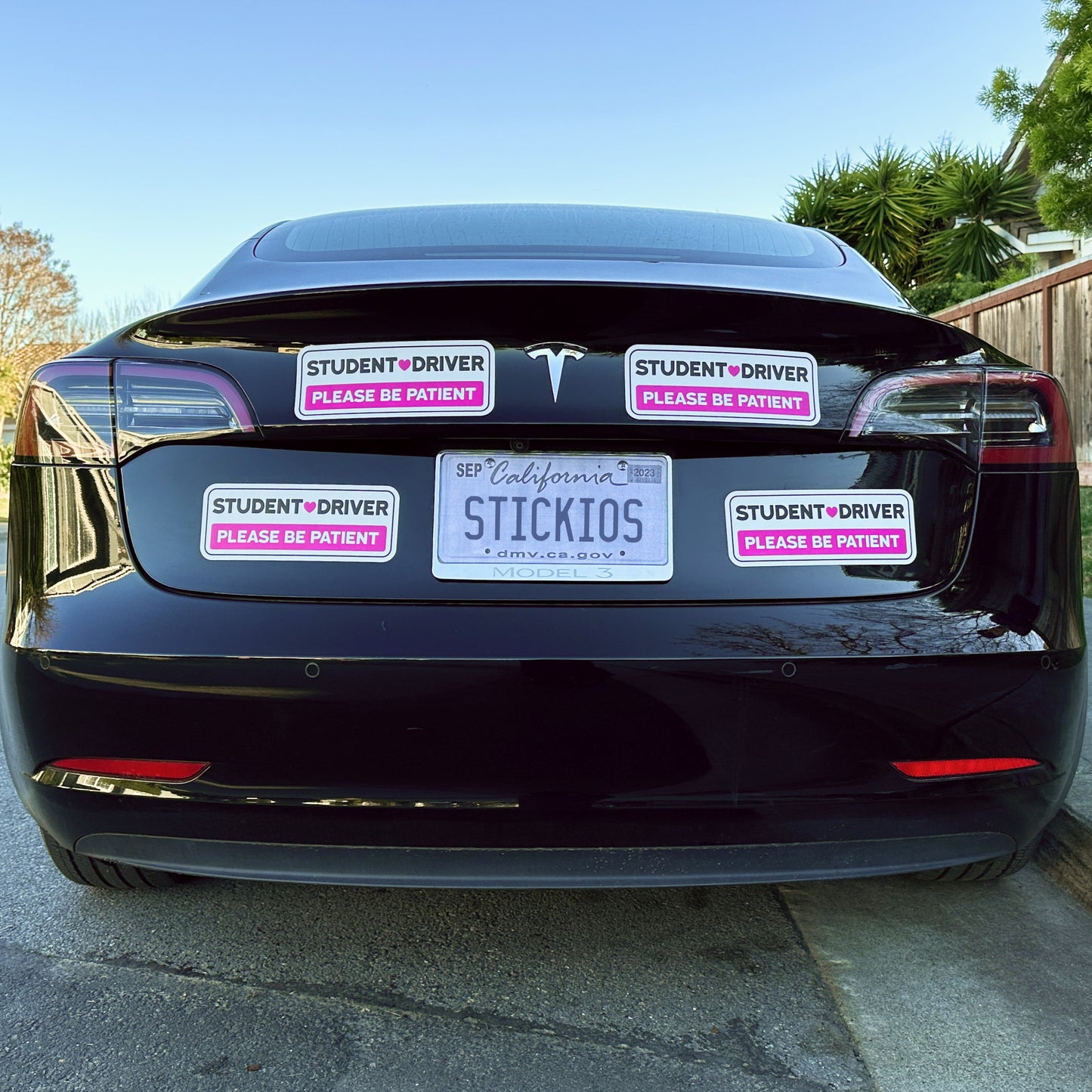 Student Driver Stickers - Removable, Non-Magnetic, New Driver Signs For Cars & Windows - Cute Pink