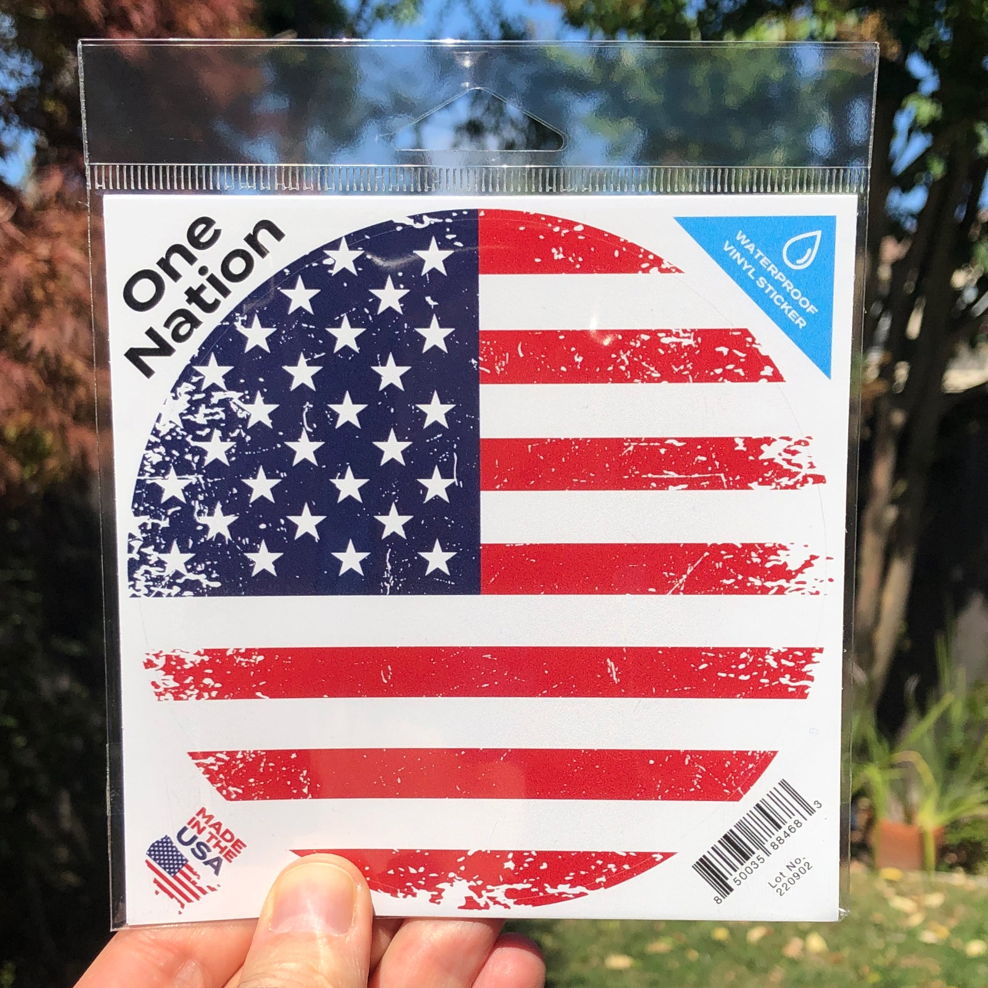 American Flag Sticker One Nation 6