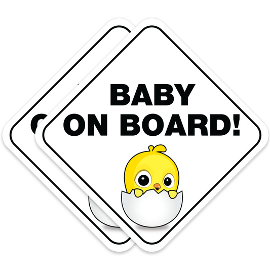 Baby On Board Baby Chick White 1