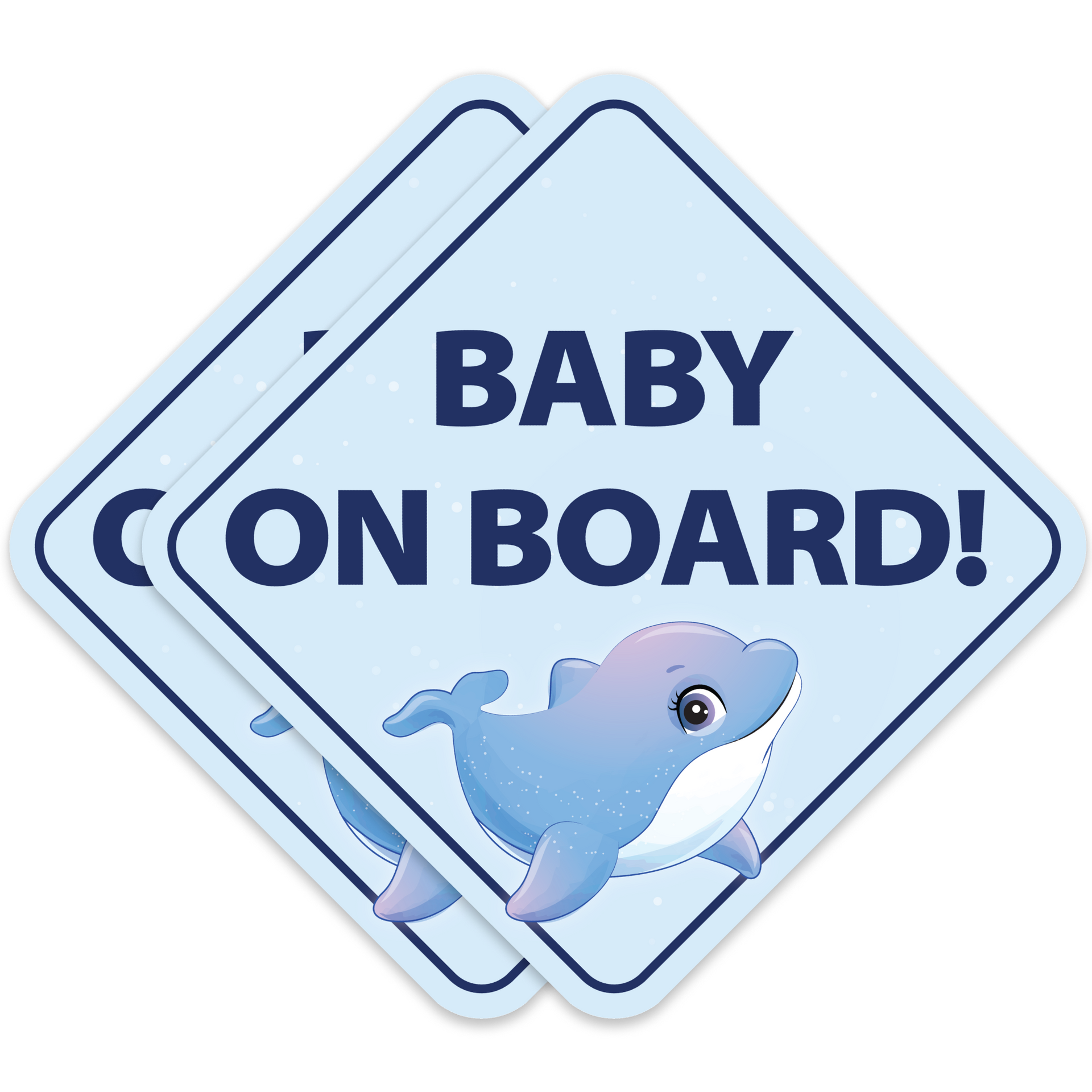 Baby on Board Stickers - No Paint Damage - Baby Dolphin (2-Pack) – Stickios