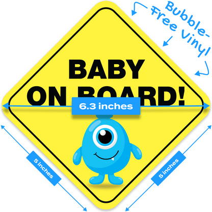 Baby On Board Baby Monster Blue 4
