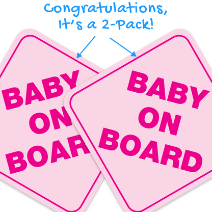Baby On Board Pink 2