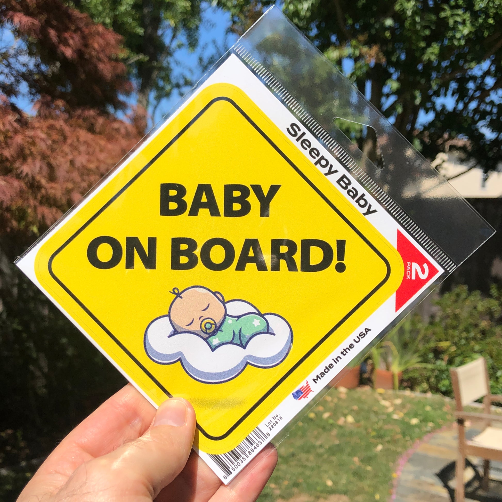 Baby on Board Stickers - No Paint Damage - Baby Chick - White (2-Pack)