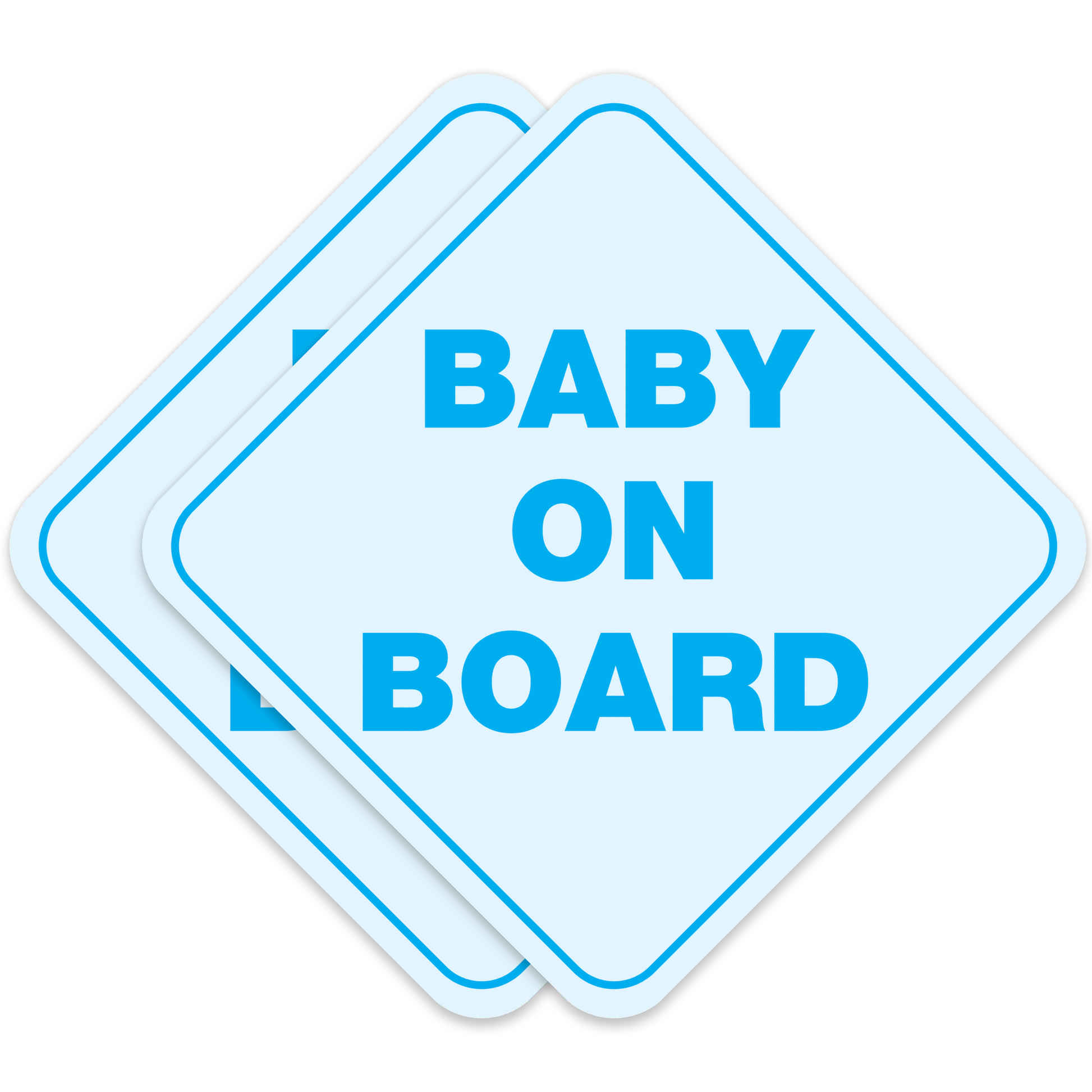 Baby On Board Text Only Blue 1