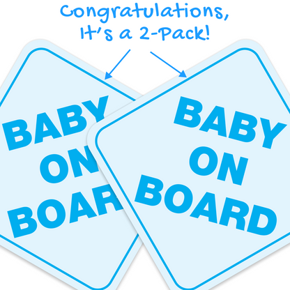 Baby On Board Text Only Blue 2