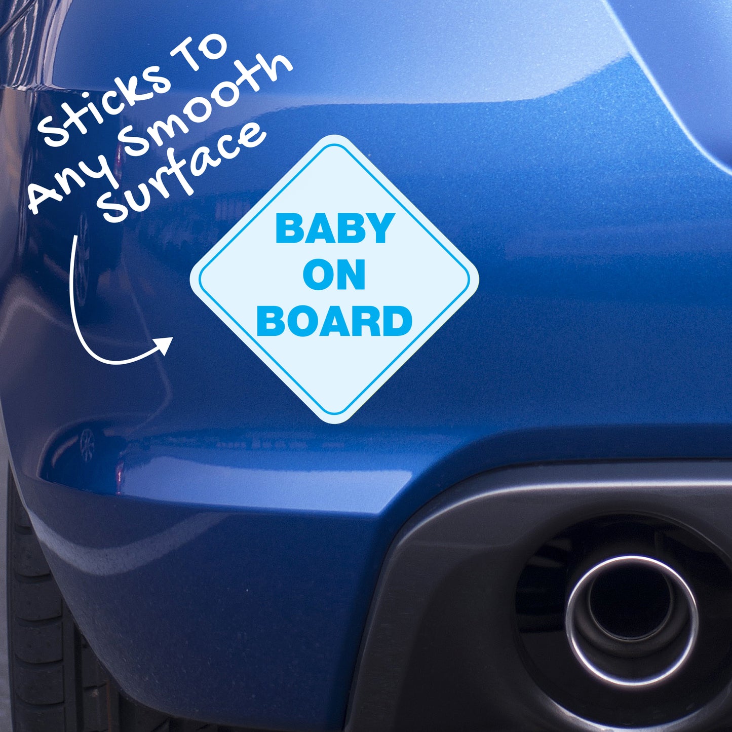 Baby On Board Text Only Blue 3