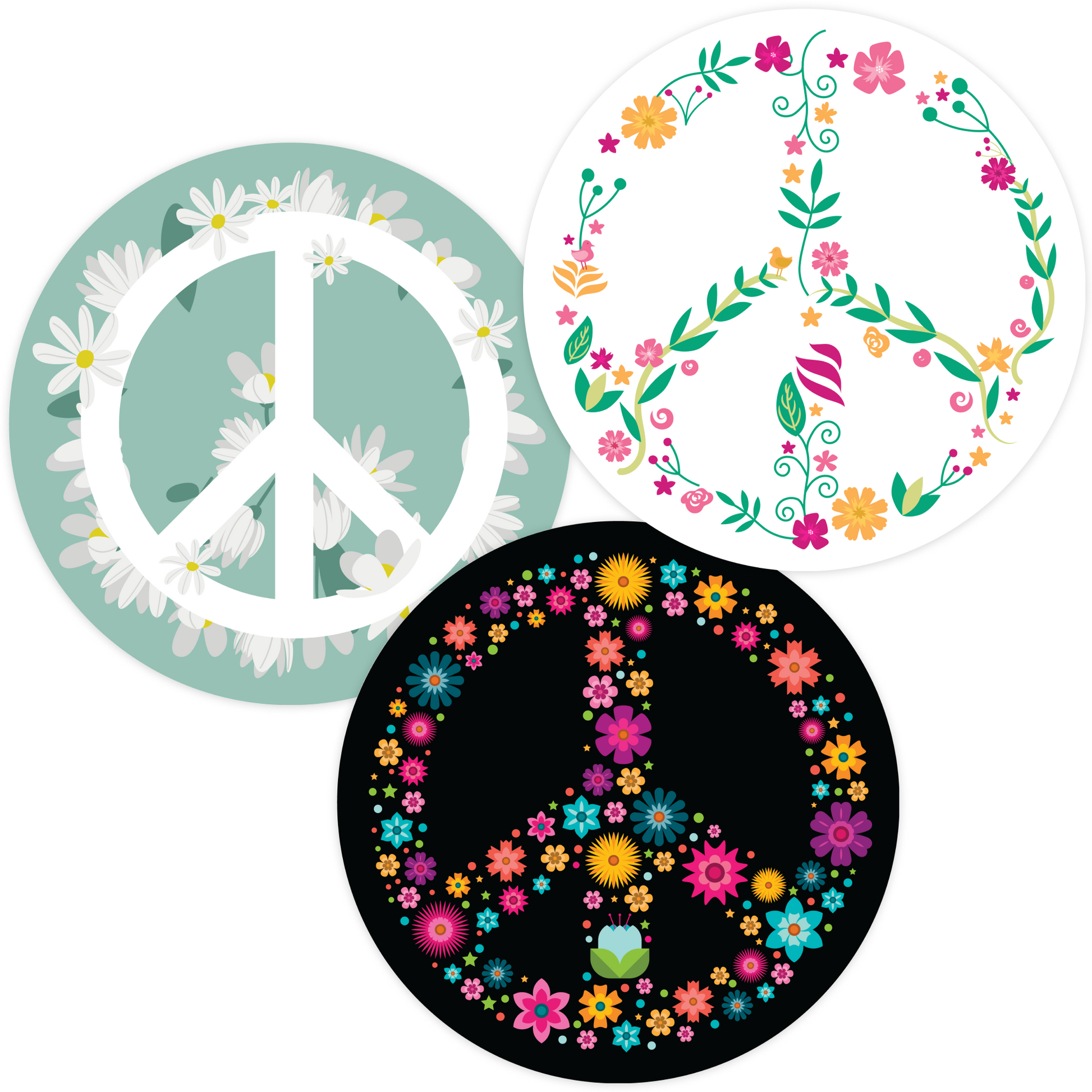 Peace Bumper Stickers 3 Pack 1
