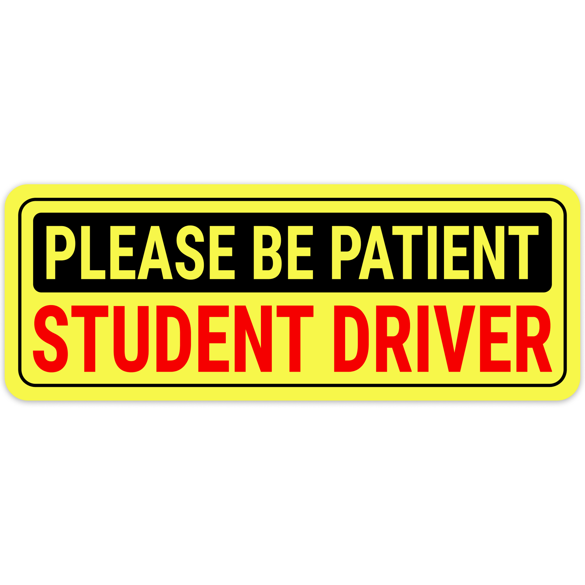 Stickios X-Large Student Driver Car Magnets (2-Pack), Yellow
